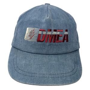 DMEA Snapback Hat Blue One Size Adjustable Embroidered Cap America